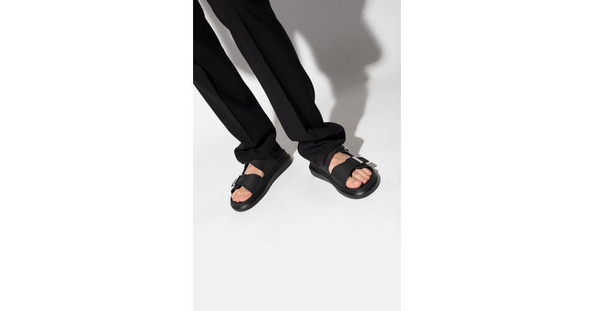 Alexander McQueen Rubber Slides in Black for Men | Lyst