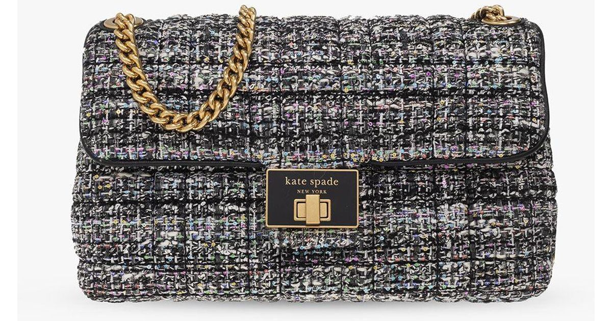 Kate Spade 'evelyn Medium' Tweed Shoulder Bag in Gray Lyst