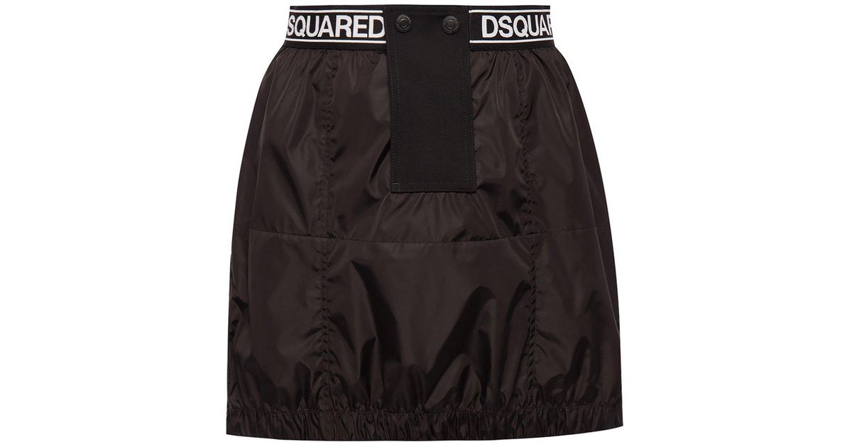 DSquared² Synthetic Logo-embroidered Skirt in Black - Lyst