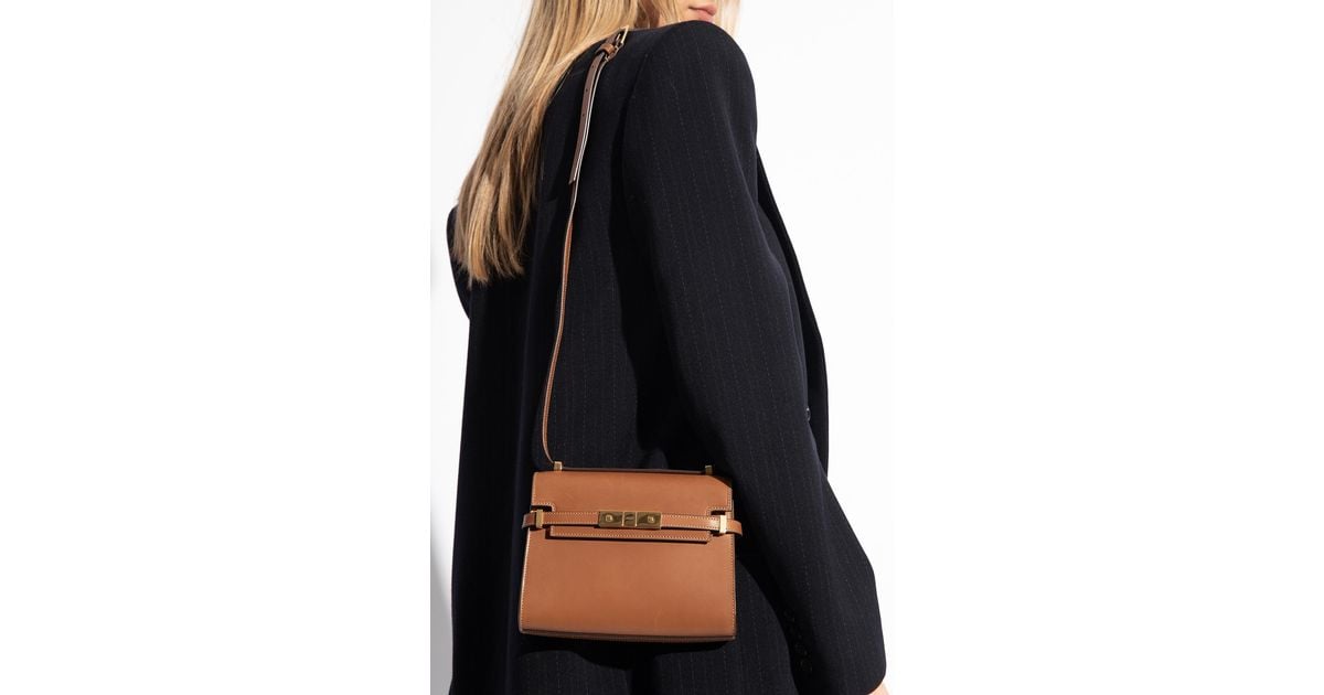 Saint Laurent 'Manhattan Mini' Shoulder Bag in Brown Lyst