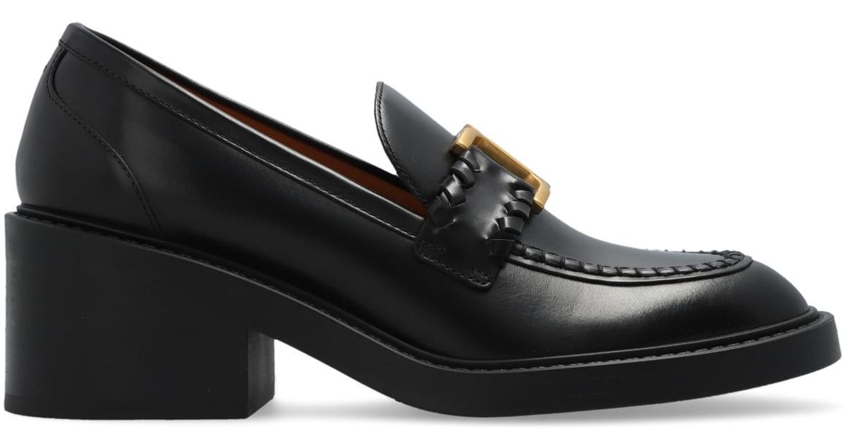 Chloé 'Marcie' Heeled Loafers in Black | Lyst Canada