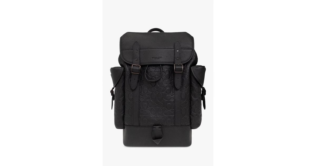 COACH Leather Backpack With Logo in Black for Men | Lyst UK
