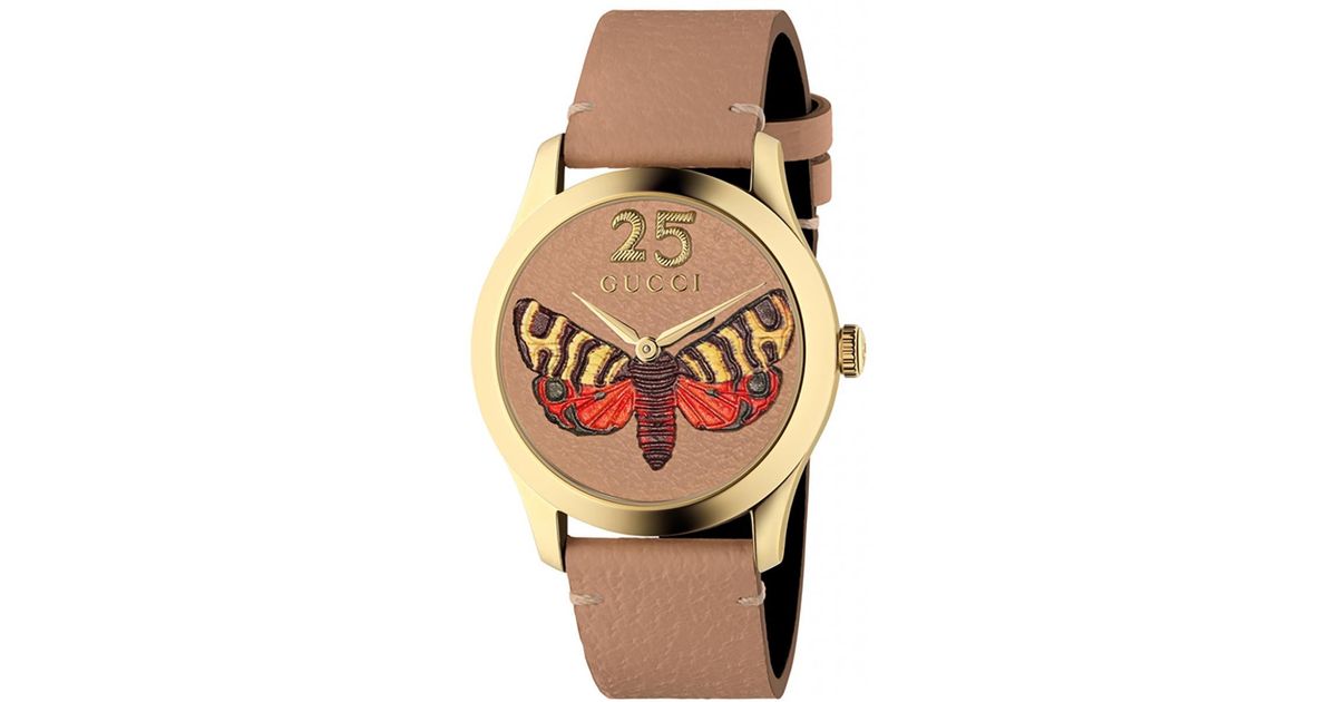 Gucci Leather 'g-timeless' Watch With 