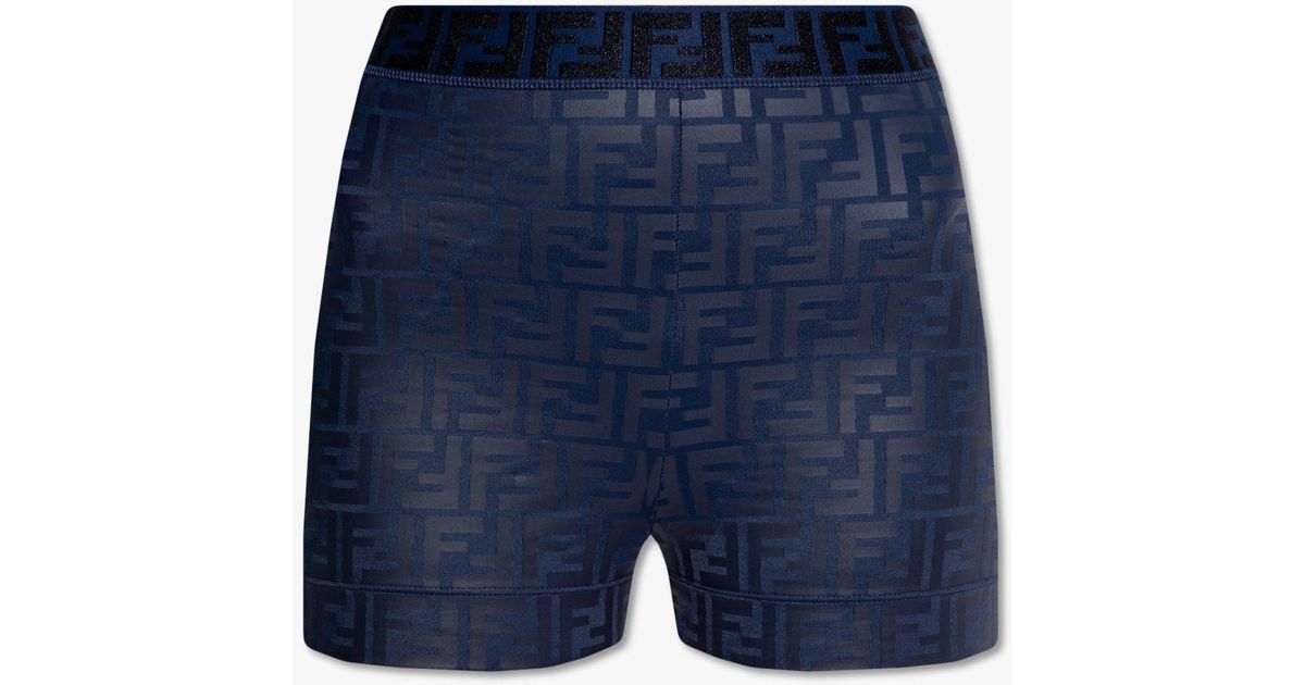 Fendi Shorts With Monogram in Blue | Lyst