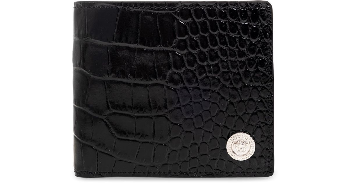 Versace Leather Wallet in Black for Men Lyst