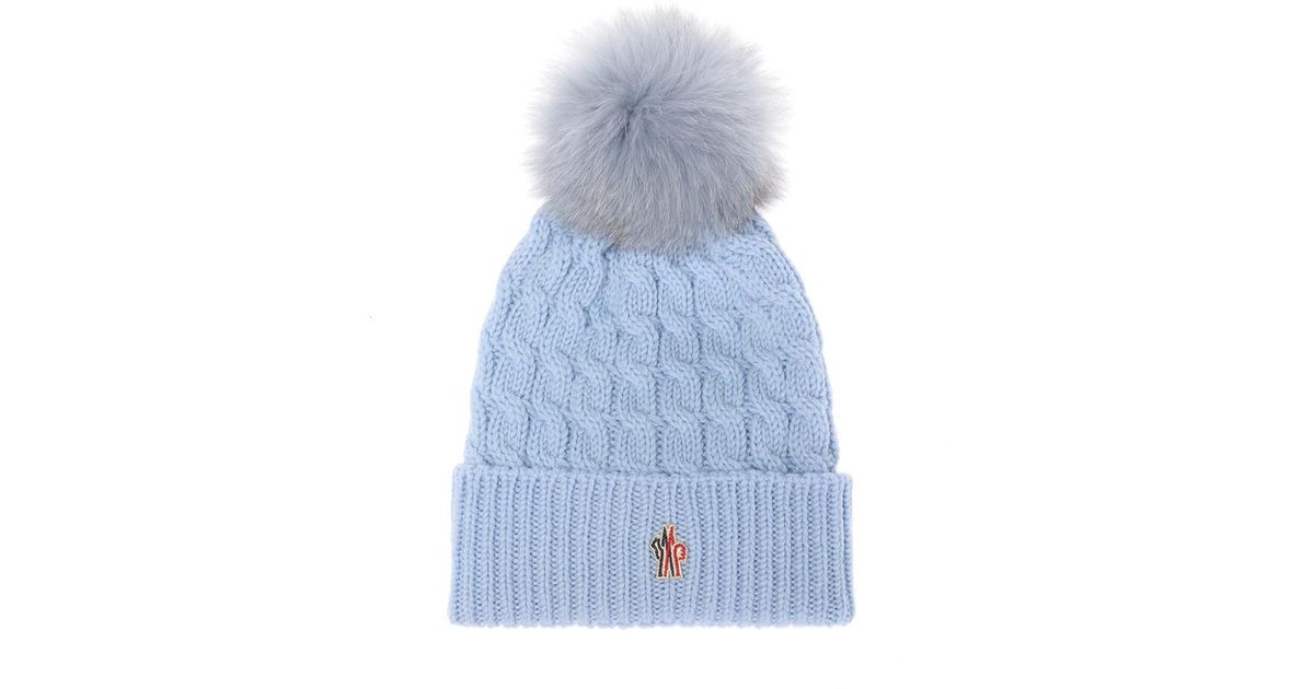 blue moncler hat