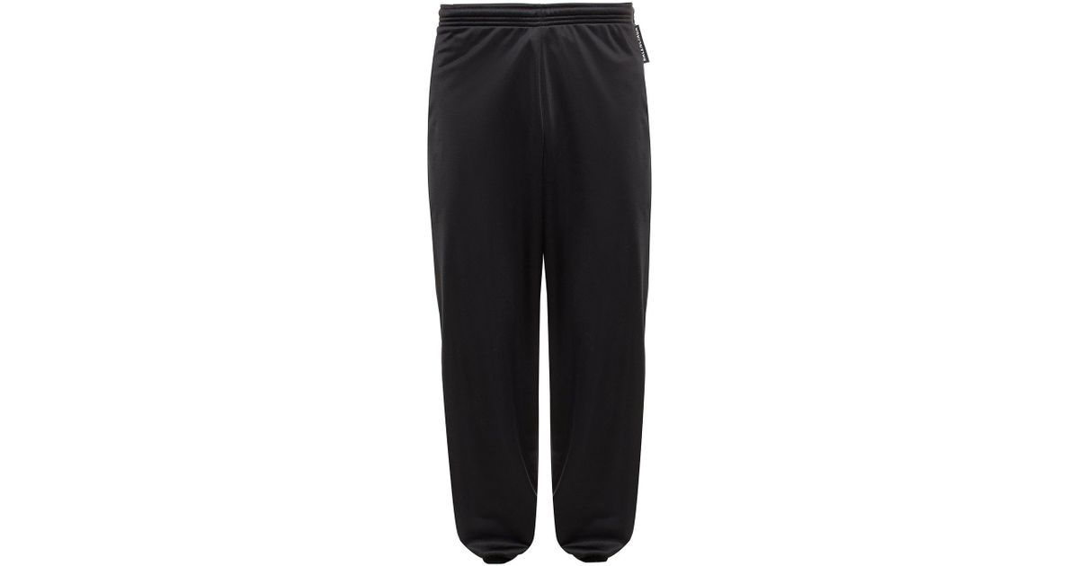 Balenciaga Synthetic Branded Track Pants in Black for Men - Lyst