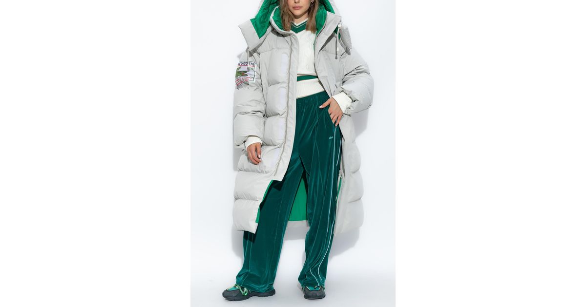 Lacoste Velour Trousers in Green | Lyst