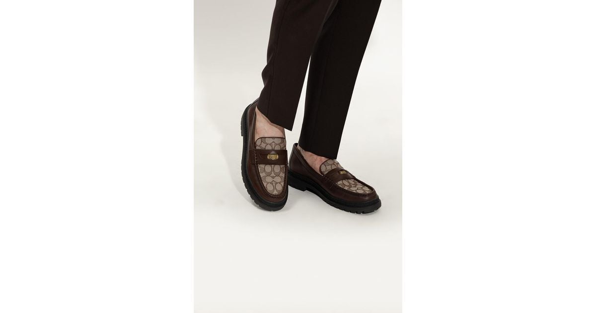 Coach Men\'s Brown and Cream Loafers Coach Damien men loafer(size:9.5) 9.5 (42.5) | Mercari main image 3