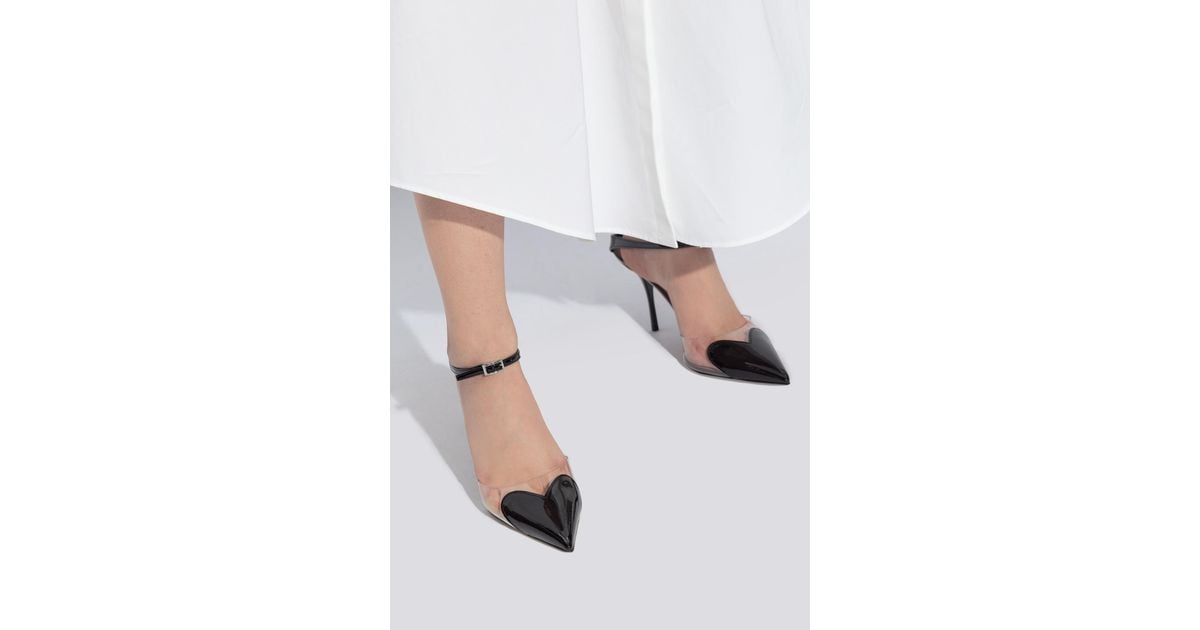 ALAIA HIGH HEEL 25S 70 MM IN WHITE LAMBSKIN WITH WOVEN PATTERN