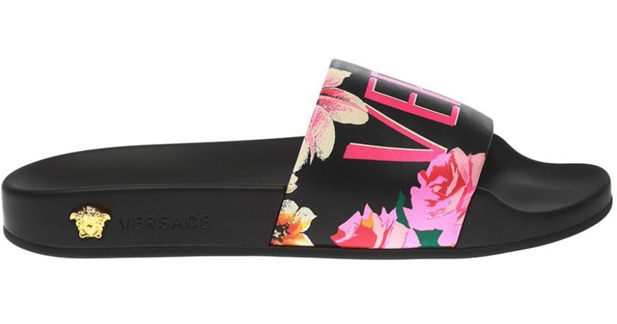 versace floral slides