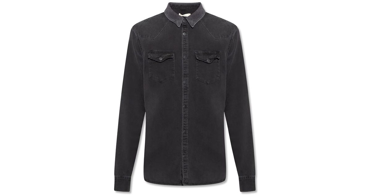 AllSaints flaxton Denim Shirt in Black for Men Lyst Canada