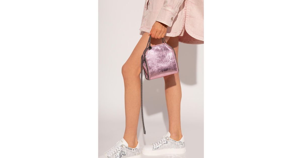 Stella McCartney Leather 'falabella Tiny' Shoulder Bag in Pink | Lyst