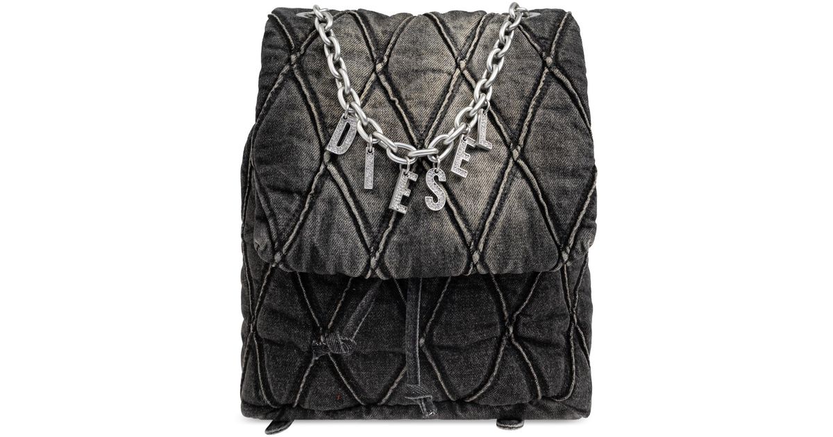 DIESEL Denim Backpack Charm-D in Black | Lyst UK