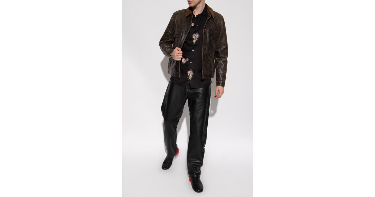 AllSaints 'naru' Leather Jacket in Brown for Men | Lyst UK
