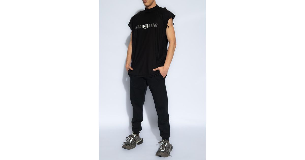 Balenciaga Tank Top With Logo, in Black for Men | Lyst
