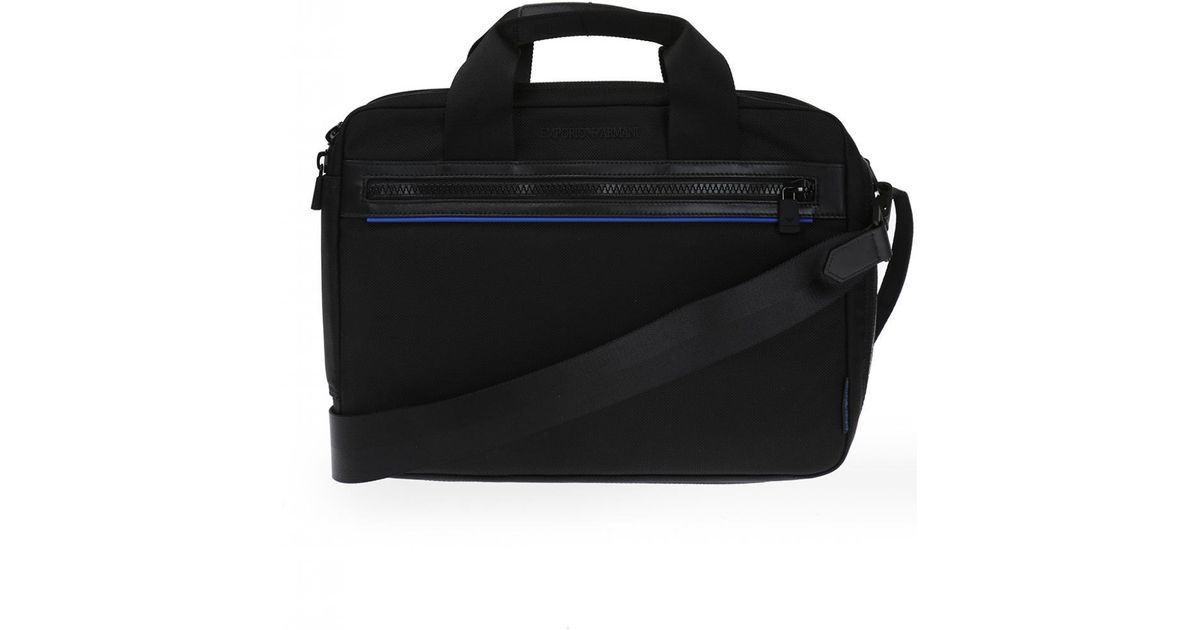 Emporio Armani Synthetic Laptop Bag in Black for Men Lyst