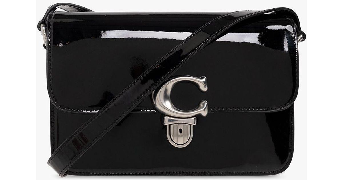 COACH 'studio' Patent-leather Shoulder Bag in Black | Lyst