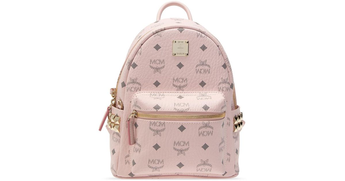 MCM Backpack With Logo in Pink Lyst