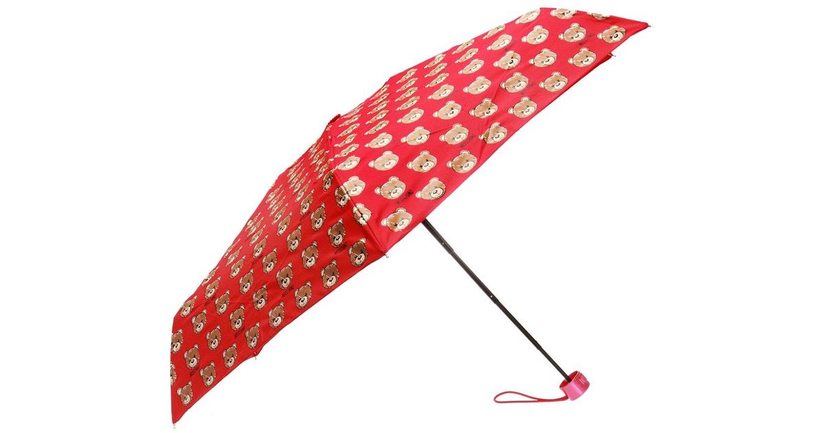 Moschino Synthetic Teddy Bear Umbrella Red - Lyst