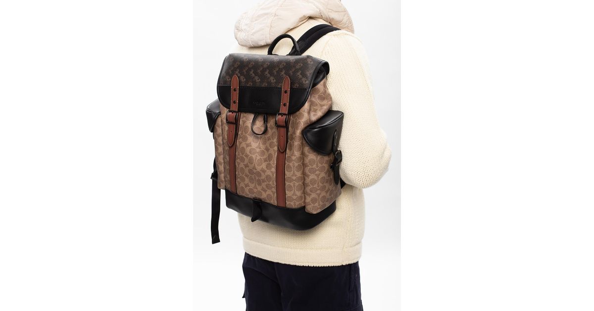 COACH Leather 'hitch' Backpack With 