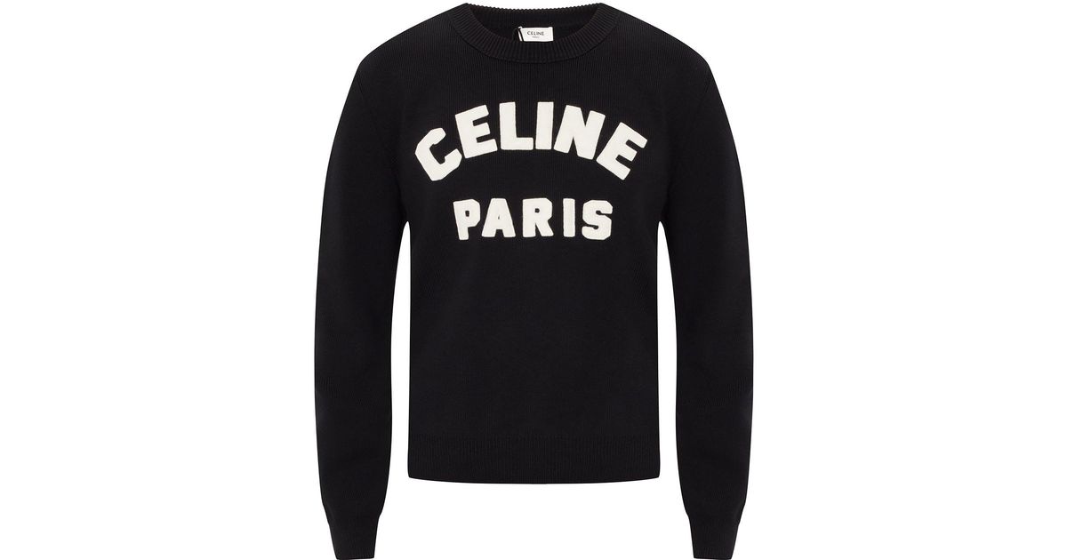 Celine Sweater With Logo in Black for Men | Lyst