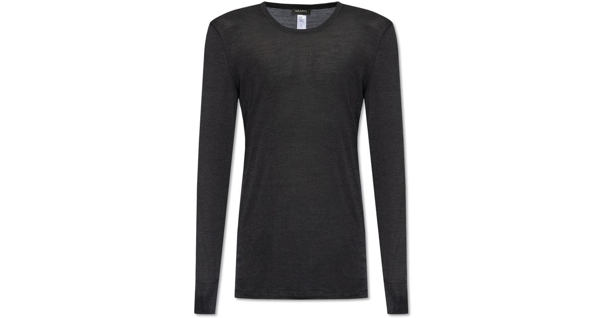 HANRO - Pure Silk - Long Sleeve Shirt - black