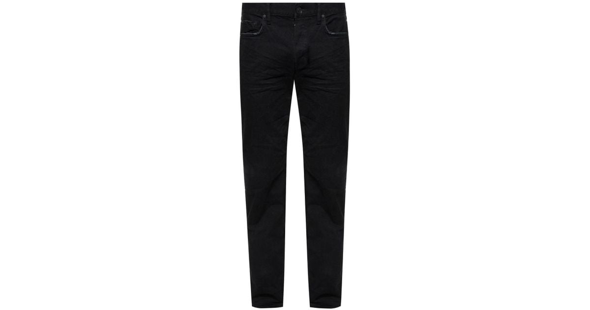 AllSaints Denim 'reed' Raw Edge Jeans in Black for Men - Lyst