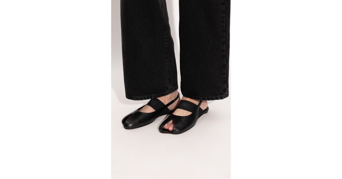 MM6 by Maison Margiela Leather Shoes in Black | Lyst