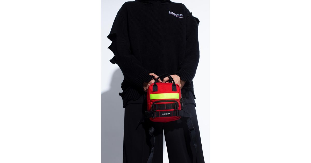 Balenciaga Red 'fireman Xs' Backpack With Logo for men