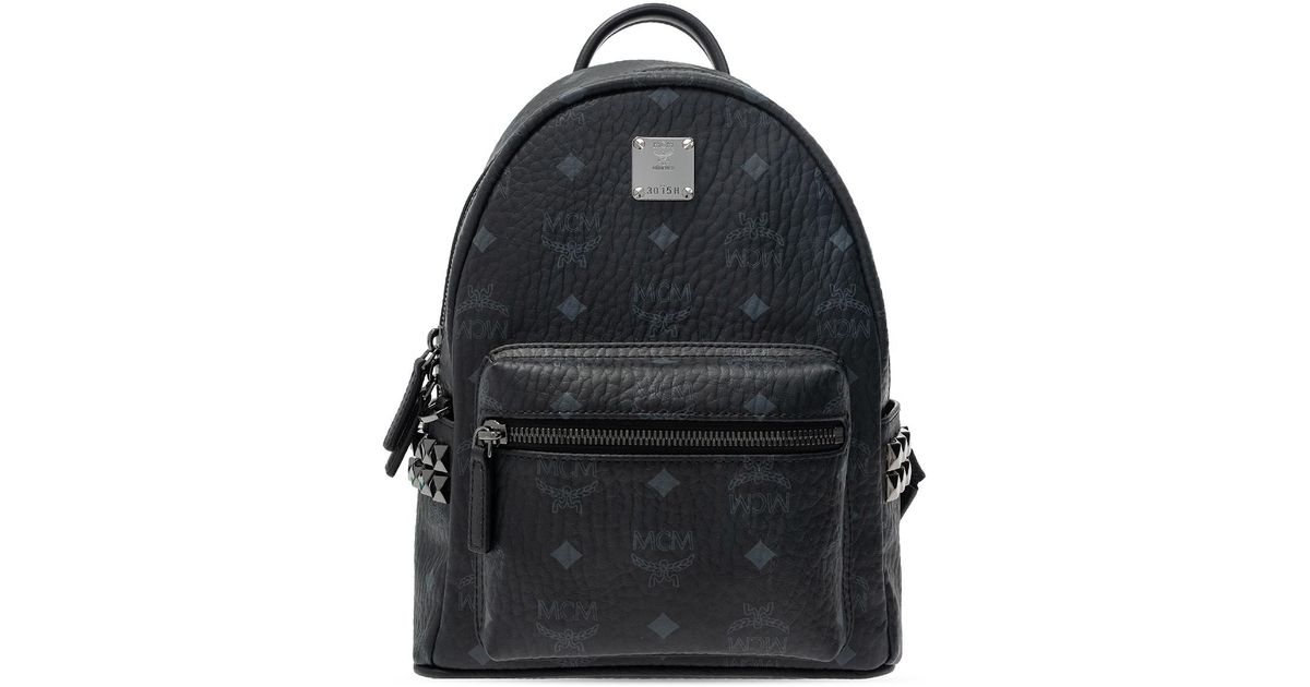 MCM Black Monogram Nylon Resnick Backpack at FORZIERI