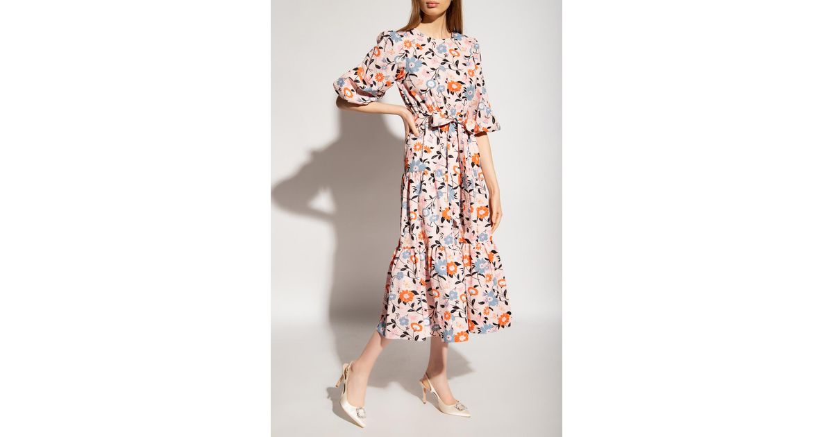 Kate Spade Dress With Floral Motif in Pink Lyst