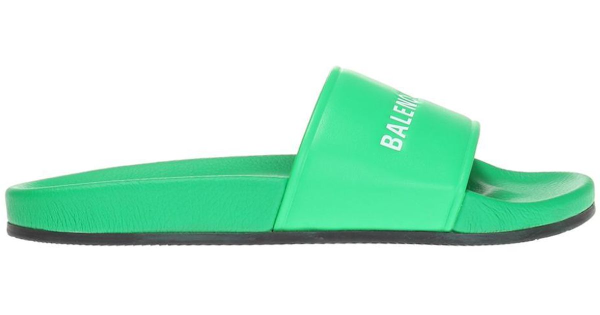 green balenciaga slides