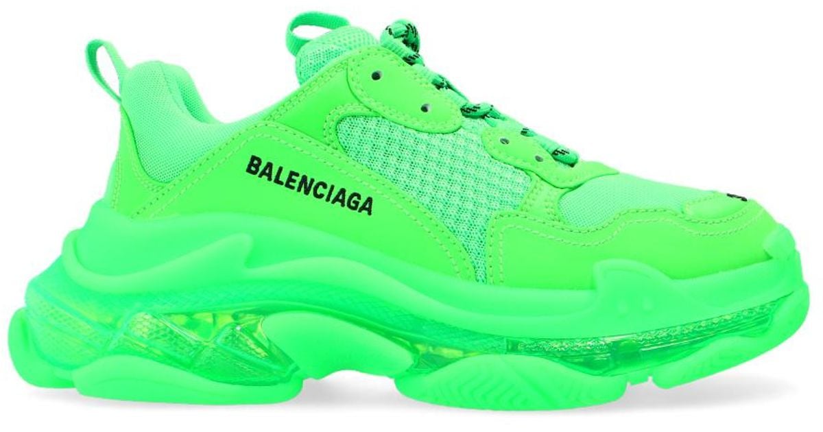 Balenciaga 'triple S' Sneakers Neon in Green - Lyst