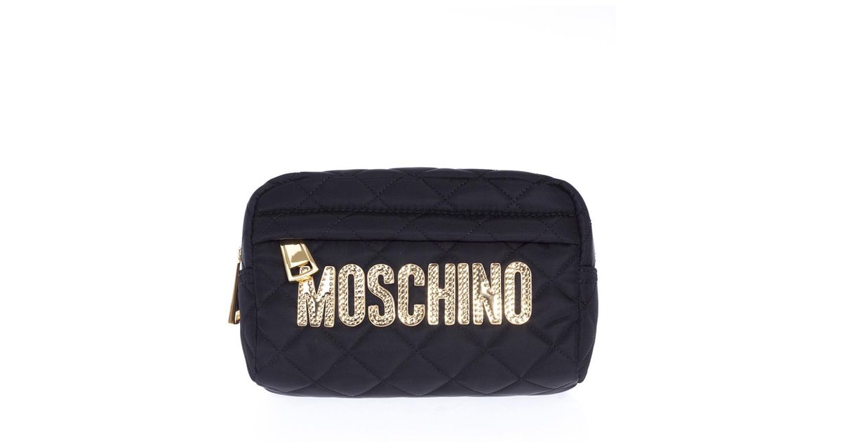 Moschino Leather Quilted Cosmetic Bag 