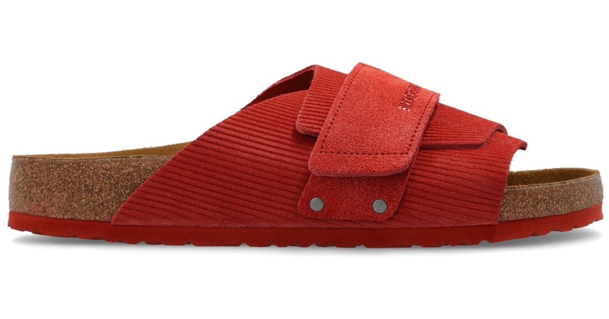 Birkenstock 'kyoto' Slides in Red for Men Lyst