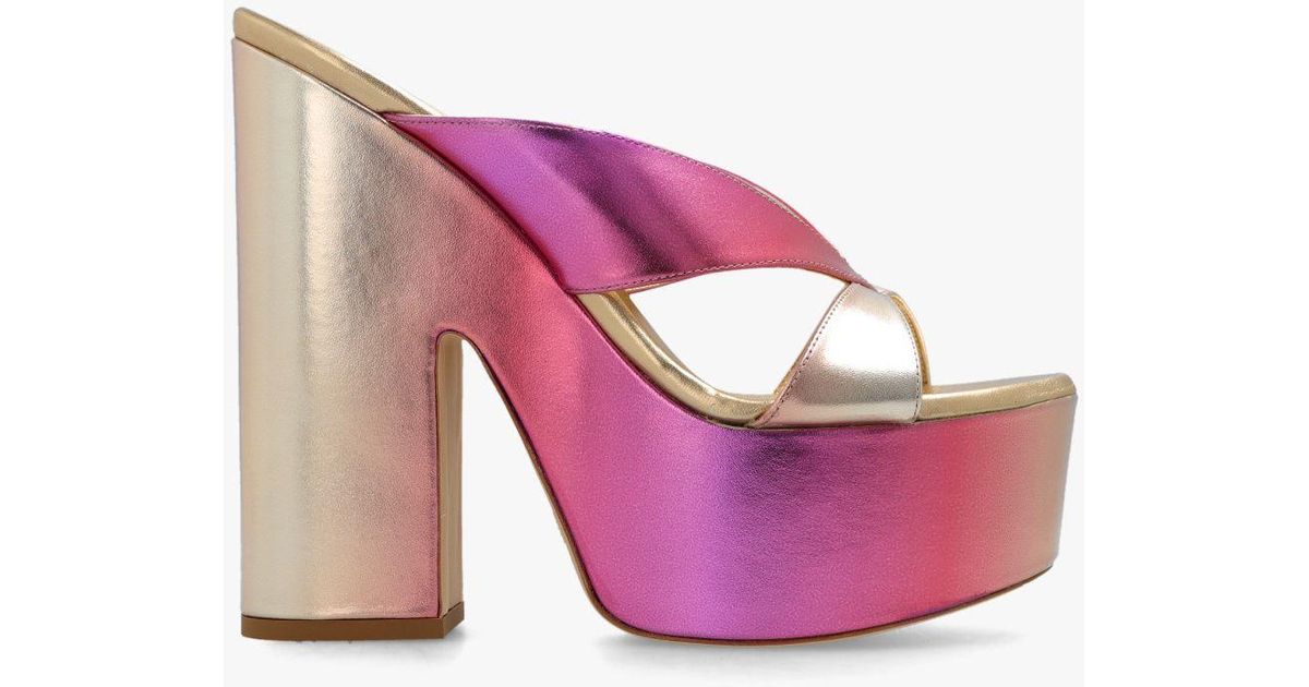 Stuart Weitzman 'miami' Platform Slides in Pink | Lyst