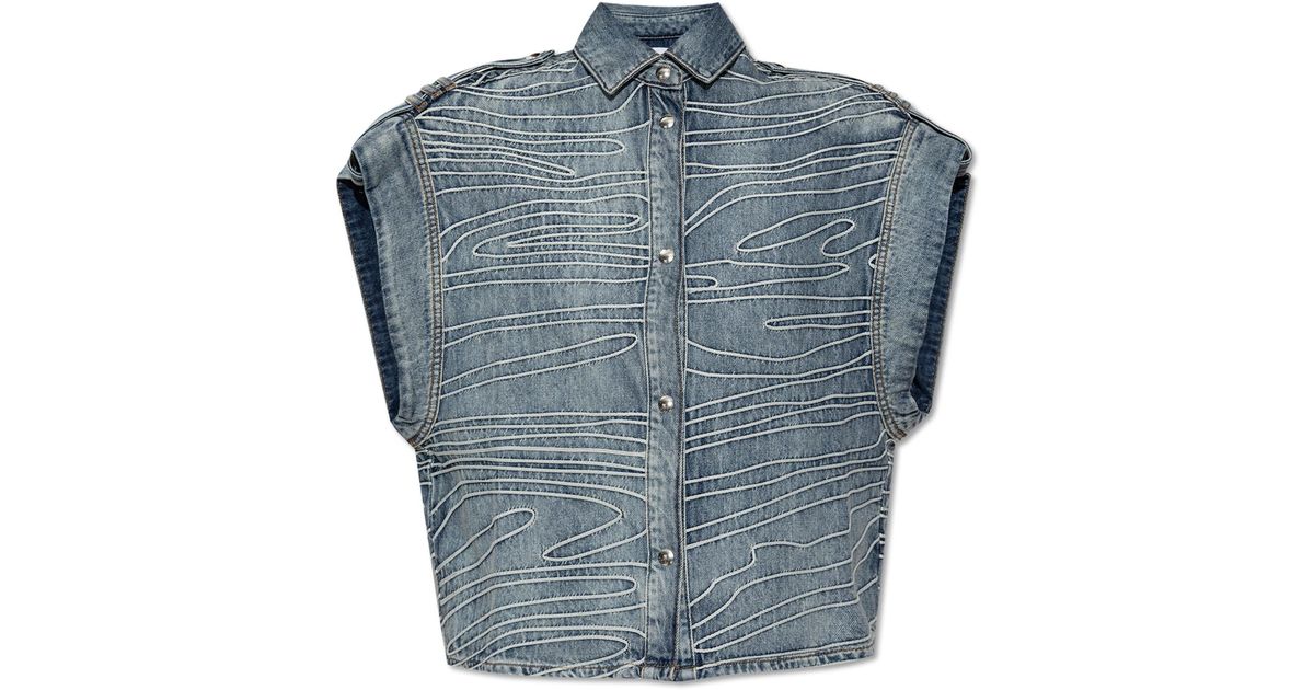 IRO Denim Vest Valentina in Blue Lyst UK