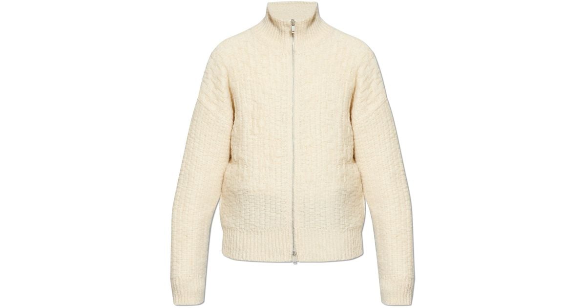 Julian Striped Knit Cardigan with Stand Collar