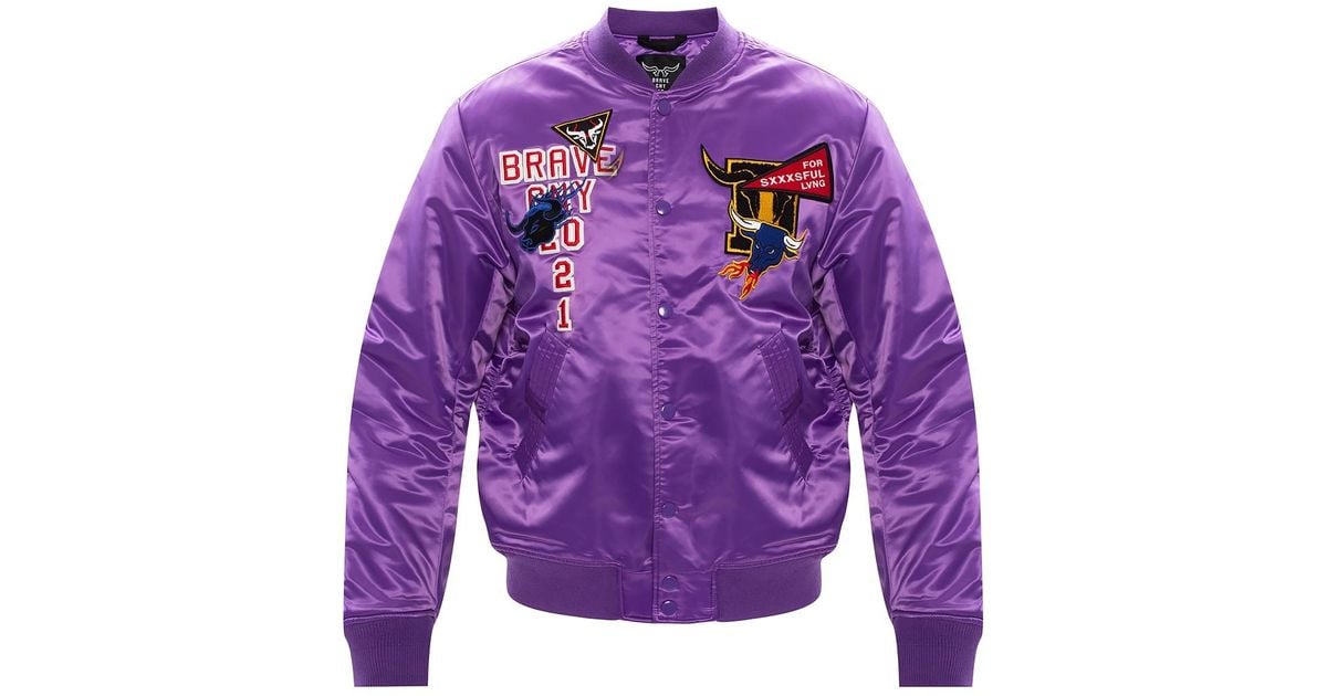 DIESEL Oversize Bomber Jacket in Purple for Men Lyst
