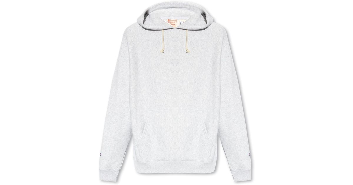 Champion Hoodie With Logo Patch in White for Men Lyst UK