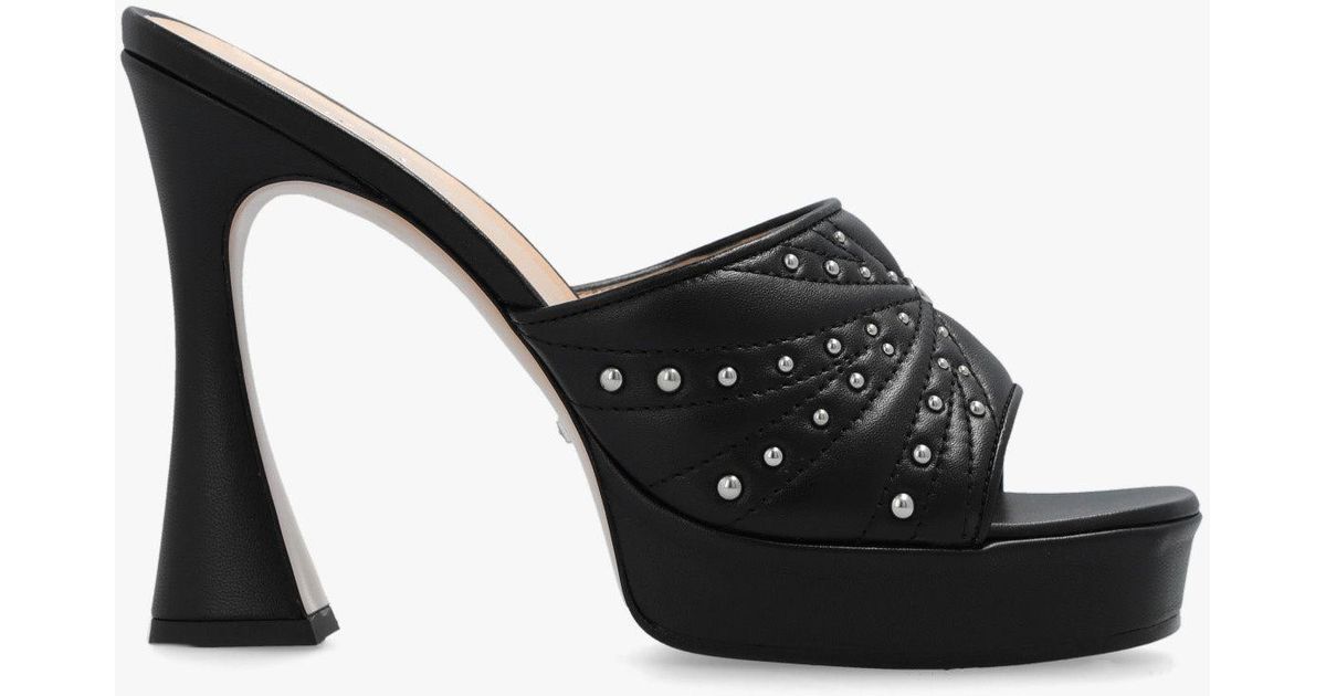 Gucci Studded Mules in Black | Lyst