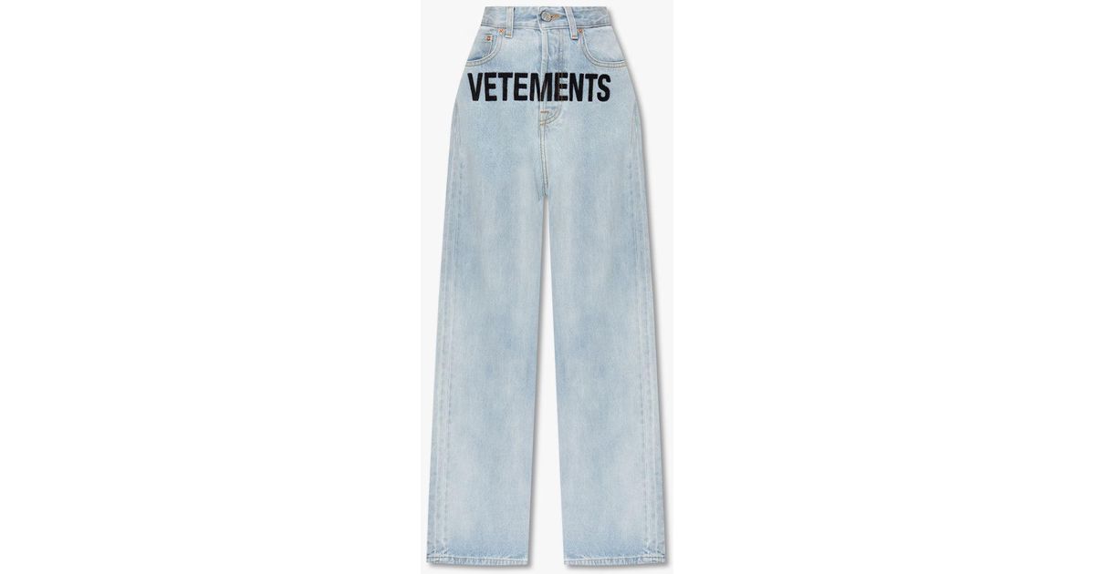 Vetements Jeans With Logo in Blue | Lyst Vetements Jeans With Logo in Blue | Lyst