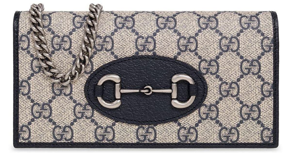 Gucci 'horsebit 1955' Wallet On Chain in Gray Lyst