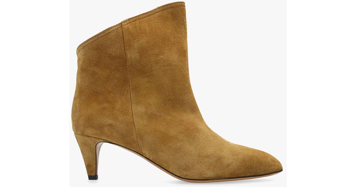 Isabel Marant Donatee Low Heels Ankle Boots In Beige Leather for Women