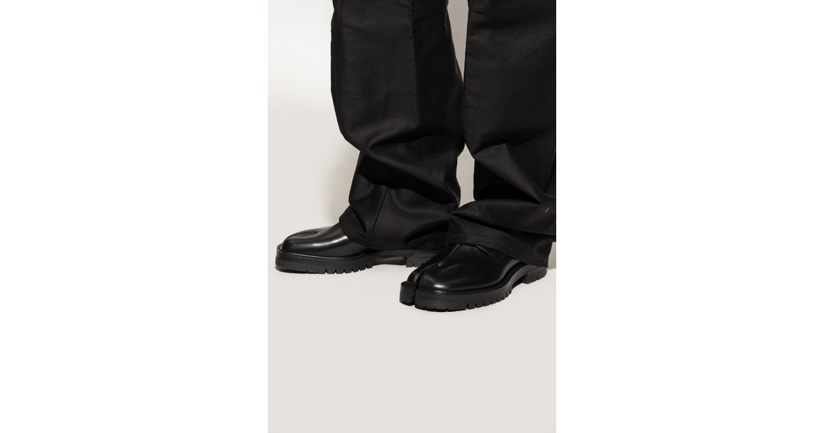 maison margiela classic leather tabi shoes