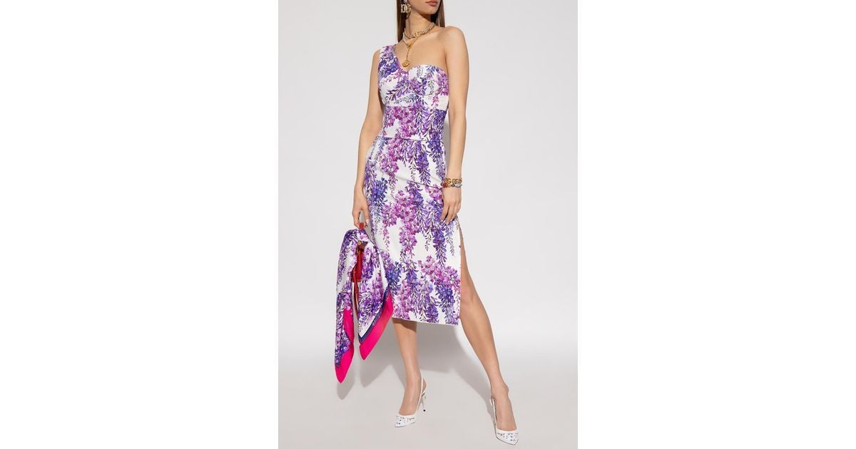 DOLCE & GABBANA★Purple Anemone Silk Wrap Style Dress Dolce & Gabbana - Purple Anemone Crepe De Chine Long Sleeve