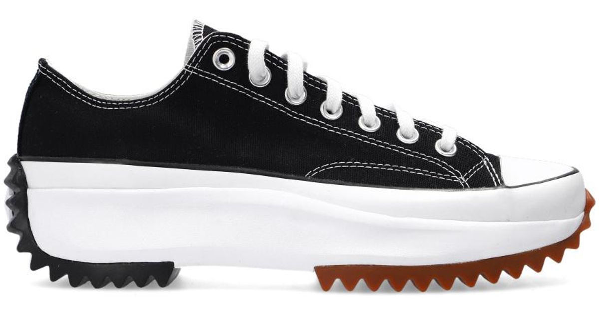 converse run star hike platform ox in black