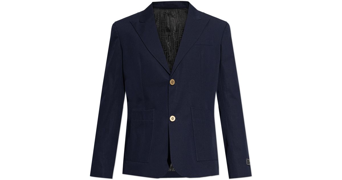 Open Lapels Balmain Blazer With Open Lapels in Blue for Men | Lyst Canada