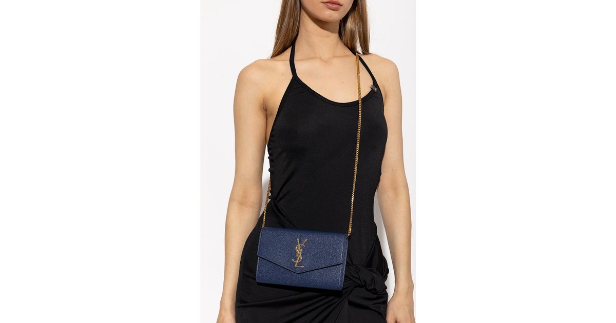 Saint Laurent Uptown Textured-leather Shoulder Bag - Neutrals